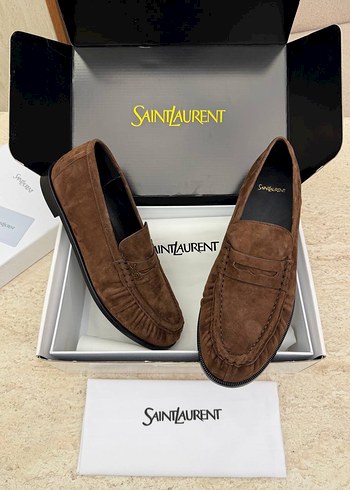 Yves Saint Laurent Saint Laurent Kahverengi Suet Loafer