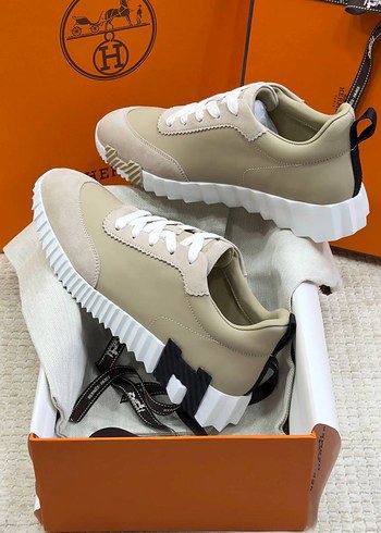 Hermes Bej Suet Sneaker