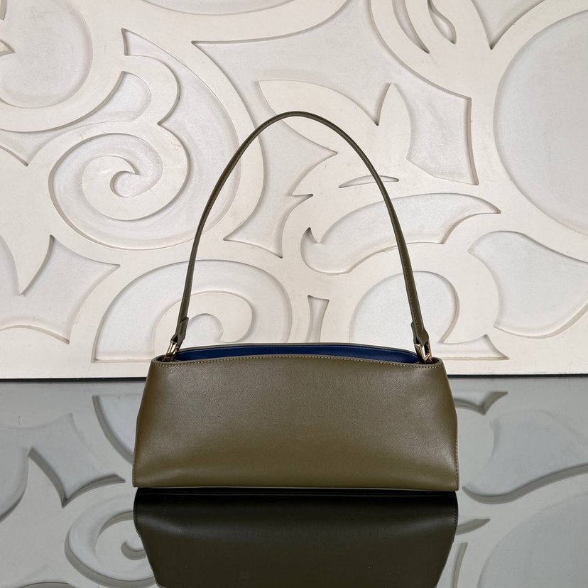 Salvatore Ferragamo Haki Deri El Çantası — görsel 4/16