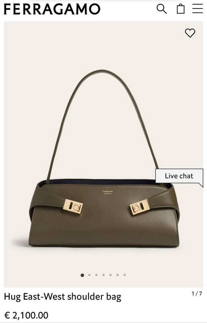 Salvatore Ferragamo Haki Deri El Çantası — görsel 14/16