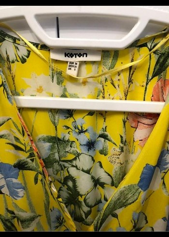 Sarı Çiçek Desenli Uzun Bohem Elbise - Görsel 6