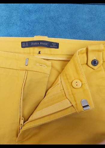 Sarı Midi Kumaş Pantolon - Görsel 4