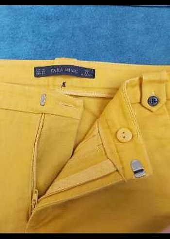 Sarı Midi Kumaş Pantolon - Görsel 3