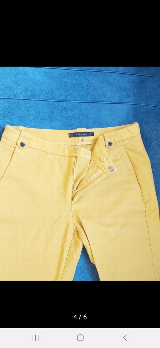 Sarı Midi Kumaş Pantolon - Görsel 5