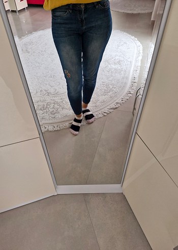 Kadın Dar Kesim Midi Jean - Görsel 3