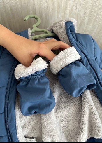 Fermuarlı Mavi Bebek astronot mont - Görsel 4