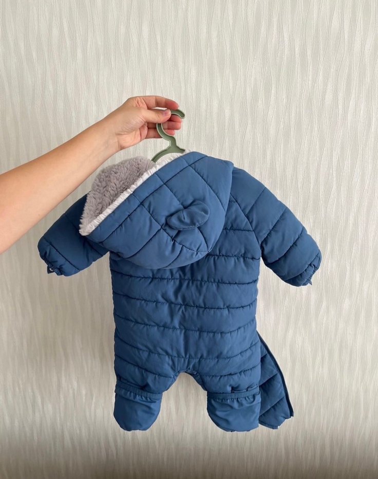 Fermuarlı Mavi Bebek astronot mont - Görsel 3