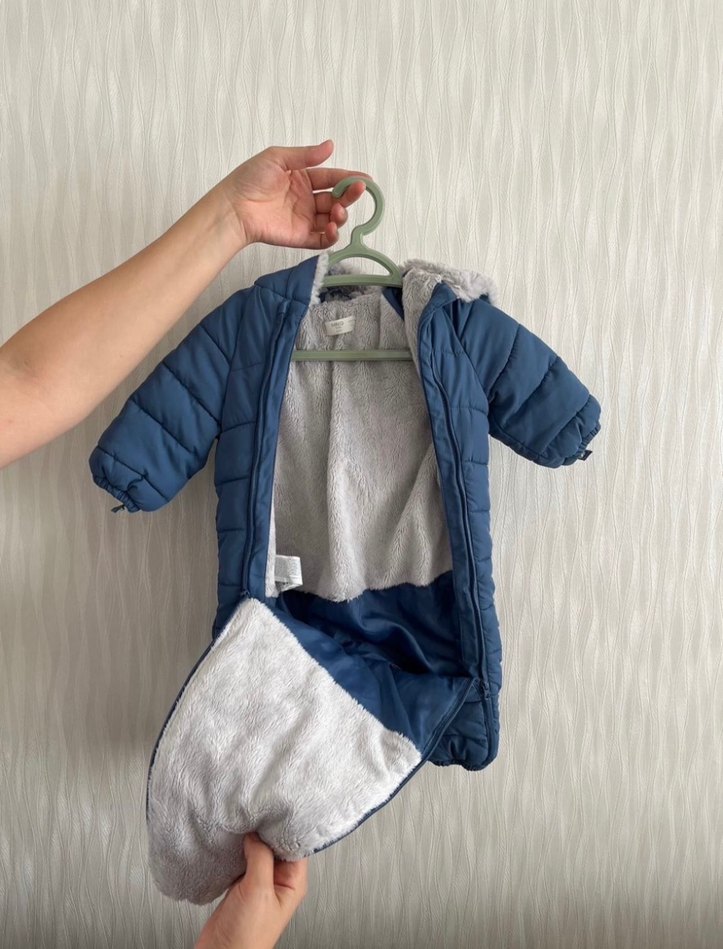 Fermuarlı Mavi Bebek astronot mont - Görsel 2