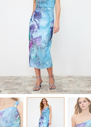 Mavi Tül Elbise - Görsel 2