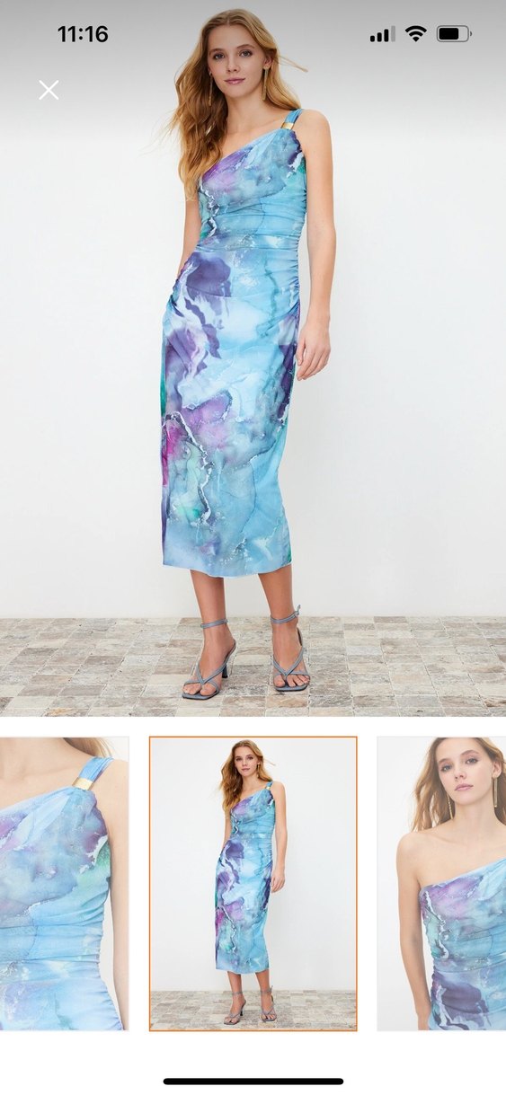 Mavi Tül Elbise - Görsel 2