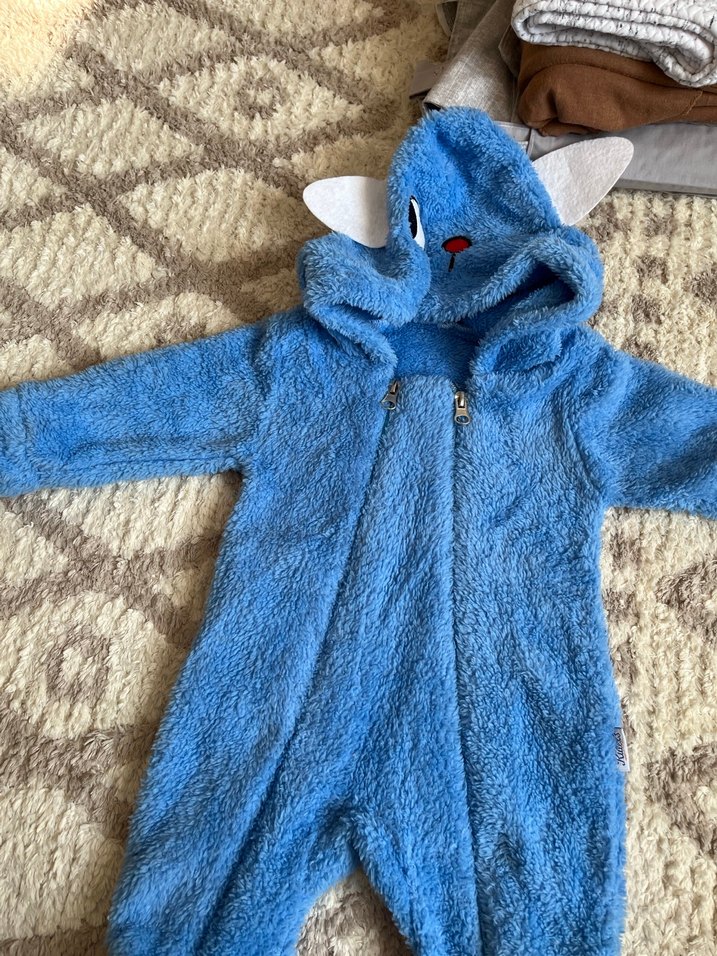 Mavi Peluş Bebek Tulum - Görsel 3