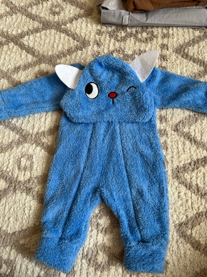 Mavi Peluş Bebek Tulum - Görsel 2