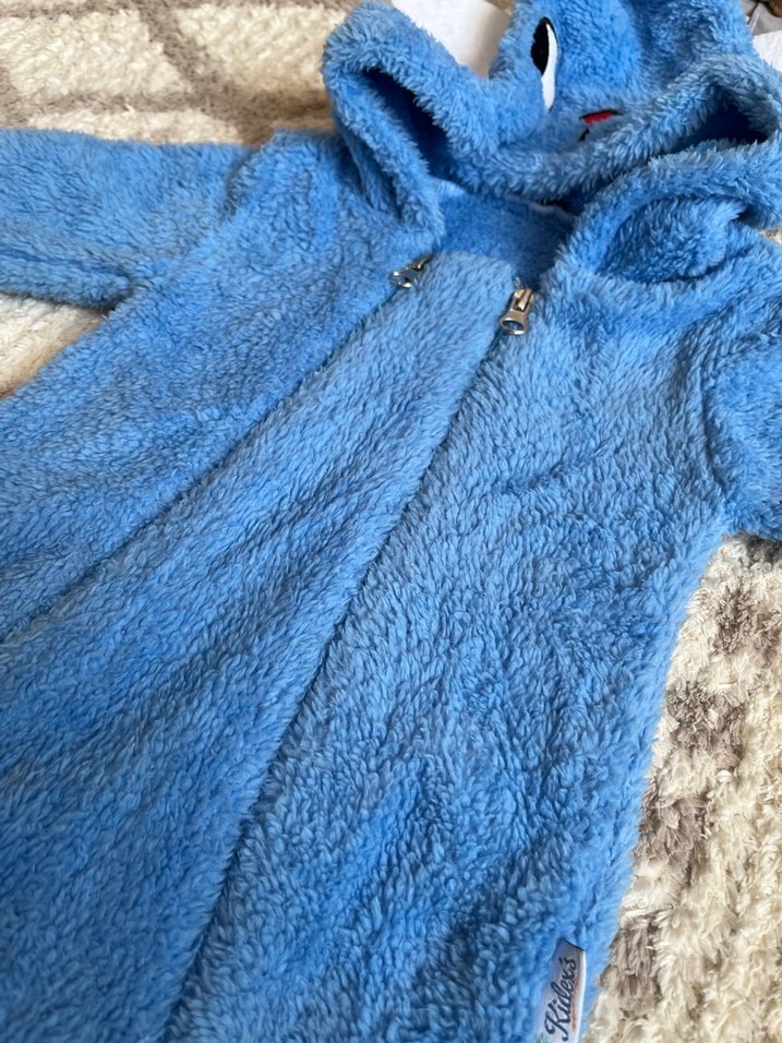 Mavi Peluş Bebek Tulum - Görsel 4