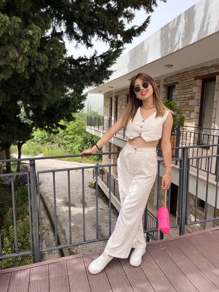 Yelek pantolon keten takım - Görsel 2