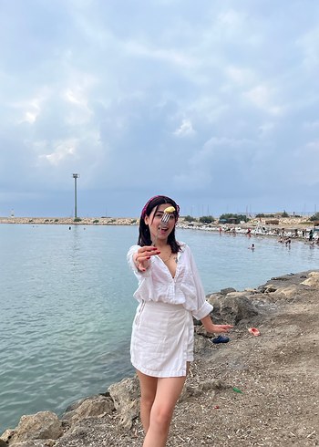 Krem rengi şort etek - Görsel 3