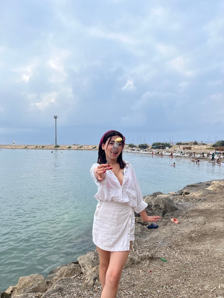 Krem rengi şort etek - Görsel 3