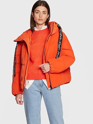 l Beden turuncu Renk Calvin Klein Kadın Mont