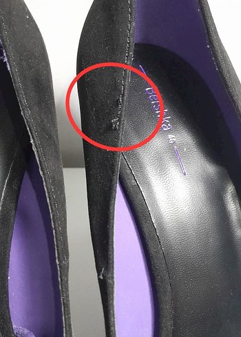 Mor İç Detaylı Siyah Stiletto - Görsel 6