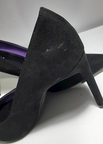 Mor İç Detaylı Siyah Stiletto - Görsel 2