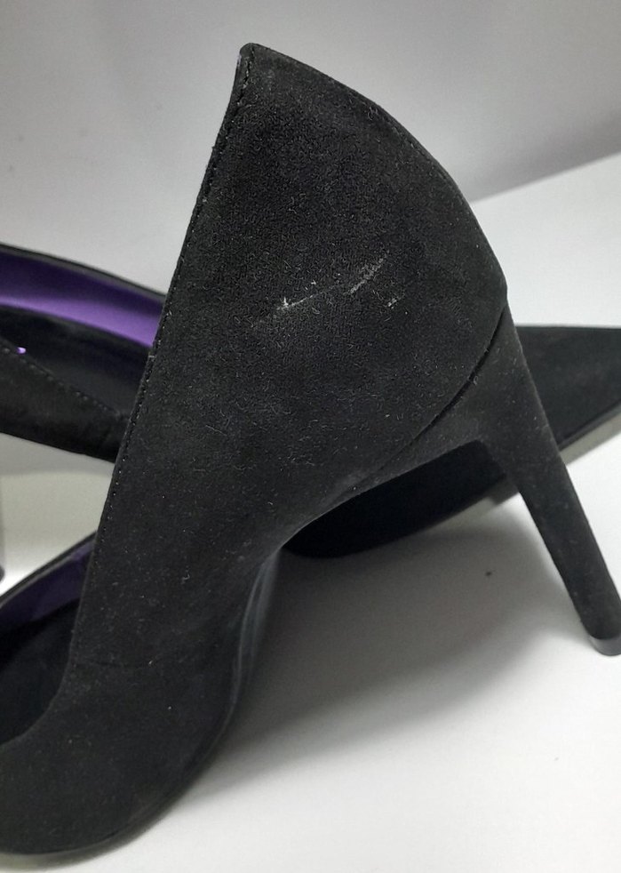 Mor İç Detaylı Siyah Stiletto - Görsel 2