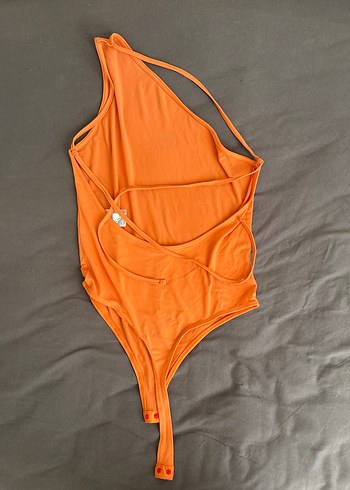 s Beden Turuncu Asimetrik Askılı Drapeli Monokini