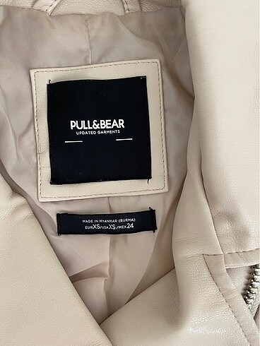 xs Beden Pull&Bear Bej Deri Ceket