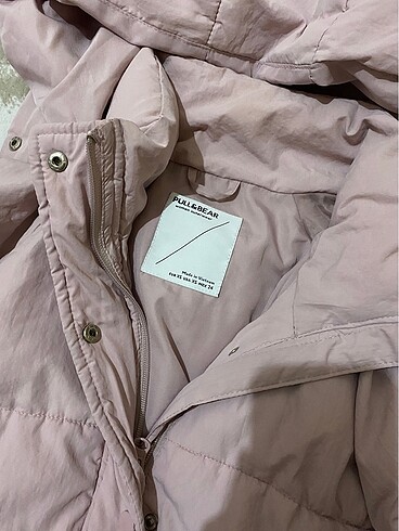 Pull and Bear Pembe Şişme Mont