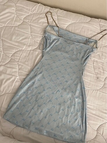 xs Beden Bershka bebek mavisi mini elbise
