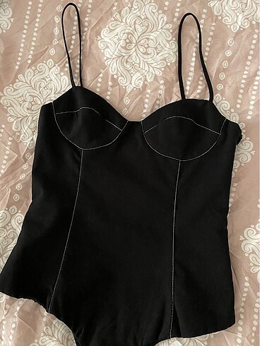 Zara askılı siyah body