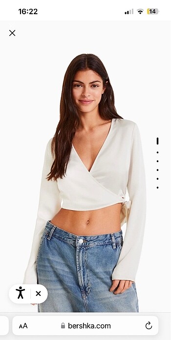 Bershka saten baglamali ust