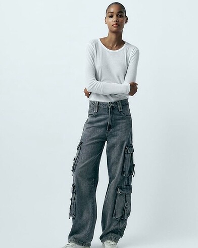 Zara siyah kargo pantolon