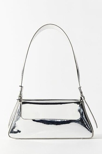 Zara silver parlak çanta