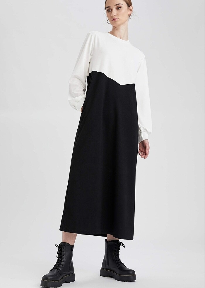 Kalın penye elbise - Görsel 3