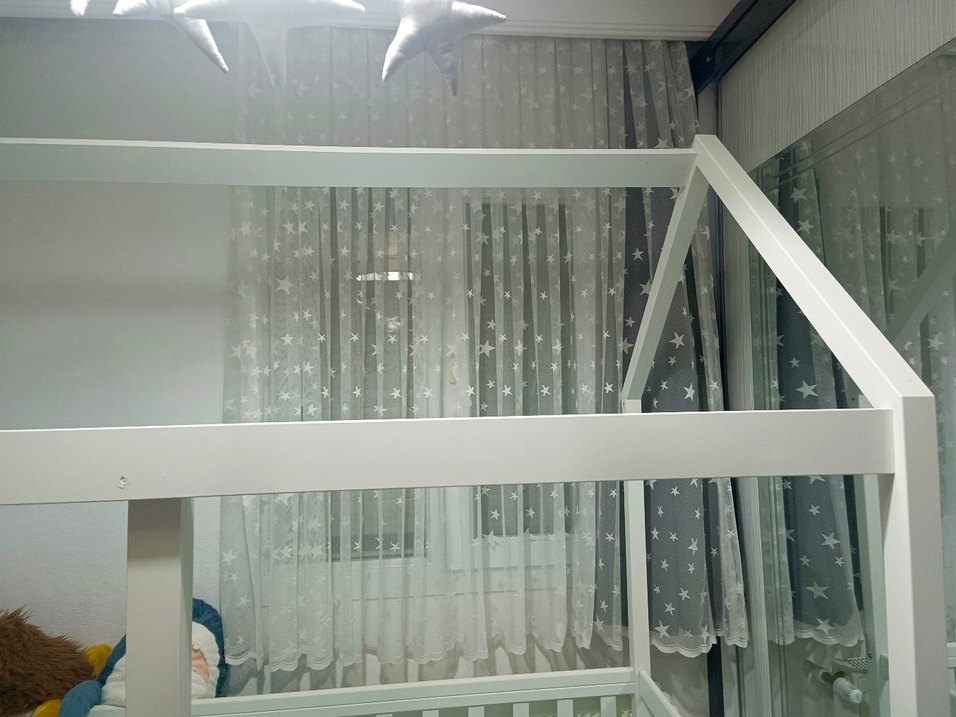 Beyaz Yıldız Desenli Tül Perde - Görsel 2