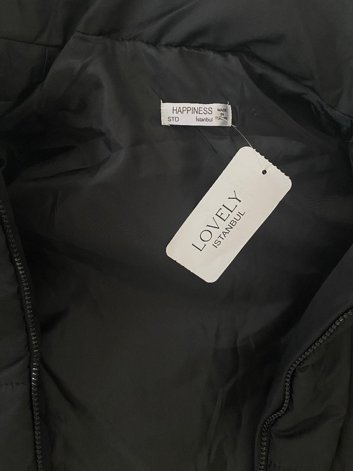 Kadın Siyah Kapüşonlu Kemerli Şişme Yelek - Görsel 2