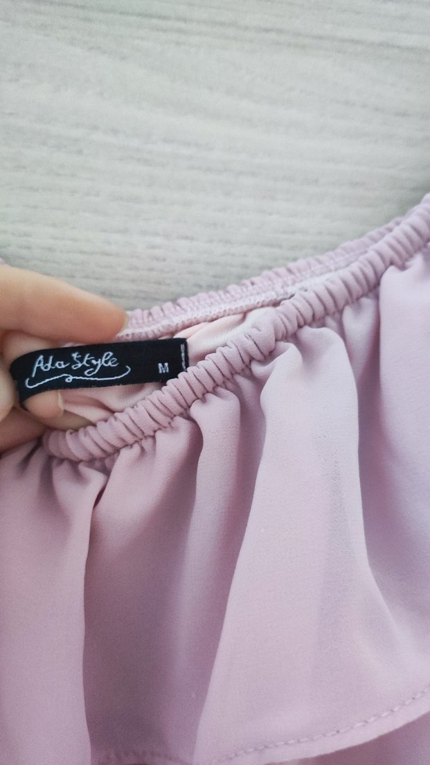 Pembe Volanlı Uzun Bohem Elbise - Görsel 4