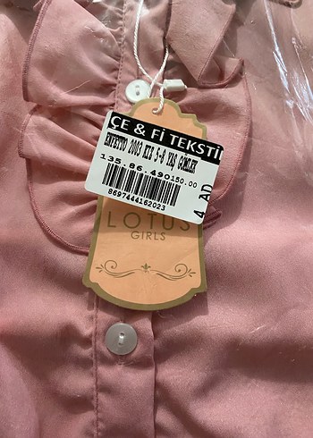 Pembe Düğmeli Kız Gömlek - Görsel 5