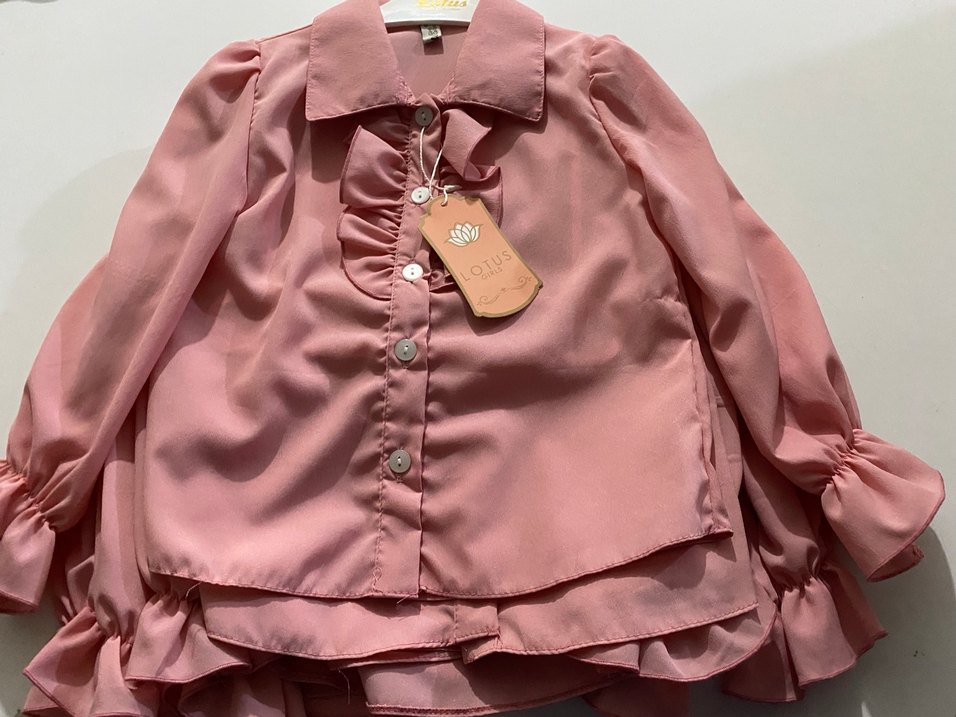 Pembe Düğmeli Kız Gömlek - Görsel 2