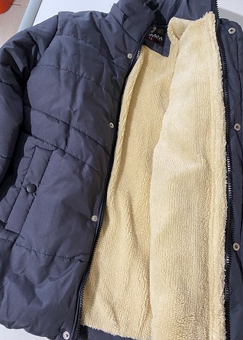 Gri Düğmeli Erkek Çocuk Kışlık Mont - Görsel 4