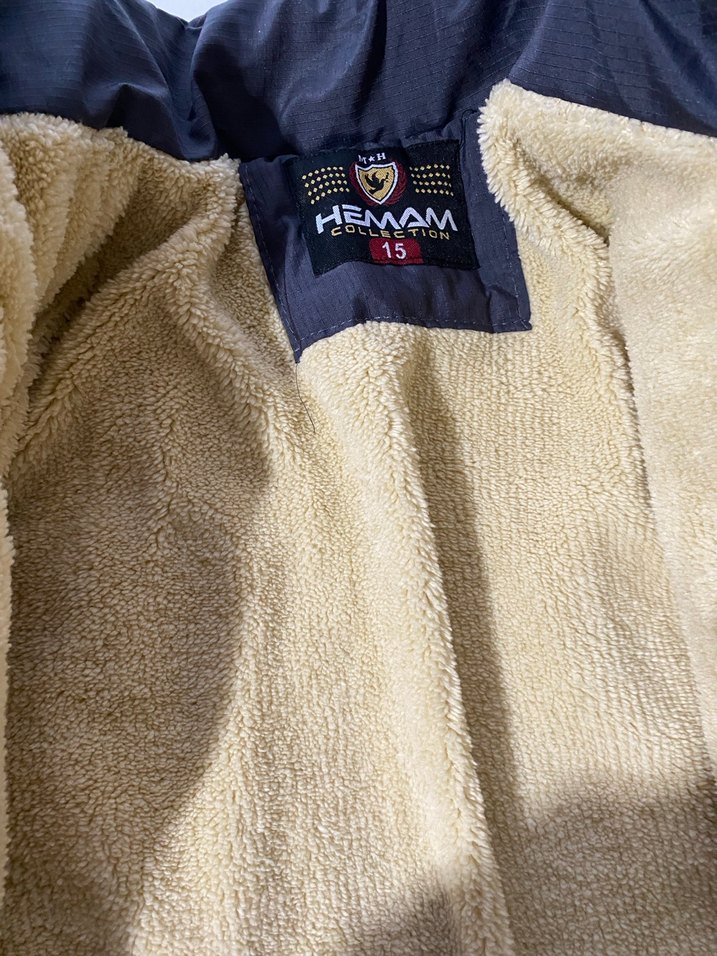 Gri Düğmeli Erkek Çocuk Kışlık Mont - Görsel 3