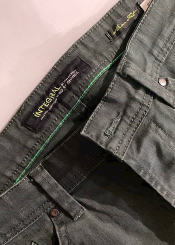 Düğmeli Yeşil Erkek Pantolon - Görsel 3