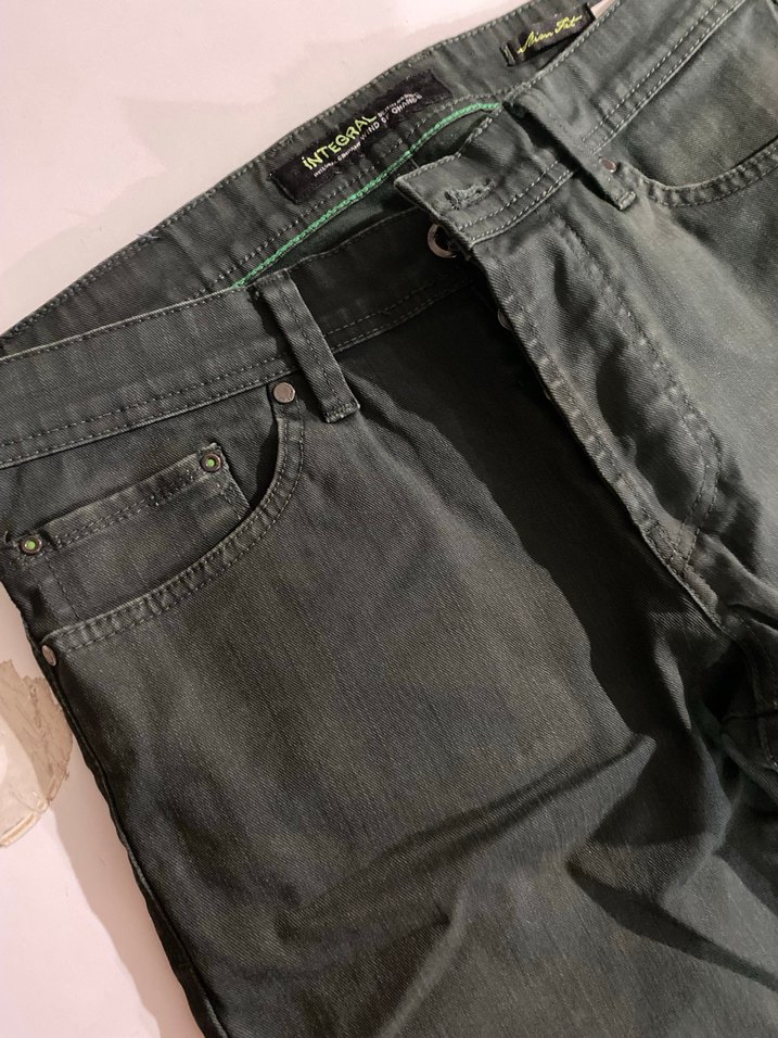 Düğmeli Yeşil Erkek Pantolon - Görsel 2