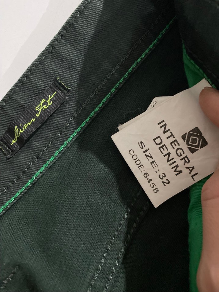 Düğmeli Yeşil Erkek Pantolon - Görsel 4