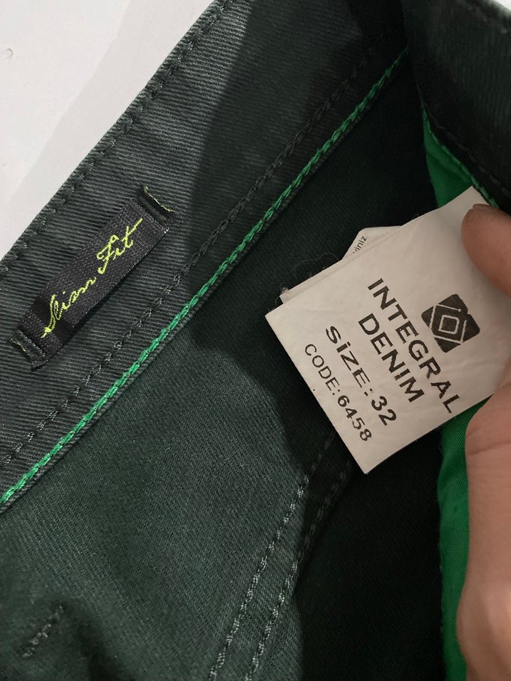 Düğmeli Yeşil Erkek Pantolon - Görsel 5