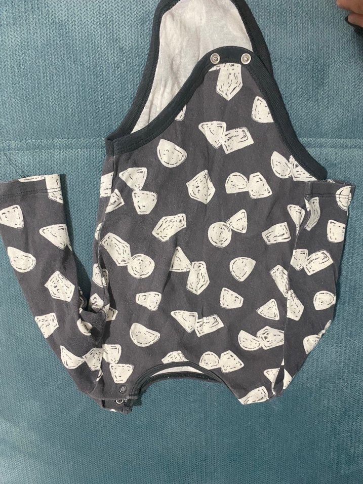 Gri Baskılı Uzun Kollu Bebek Body - Görsel 3