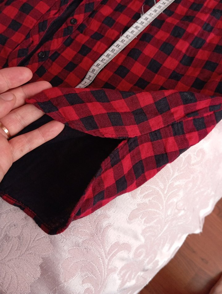 Kareli Düğmeli Uzun Kollu Kadın Gömlek - Görsel 3