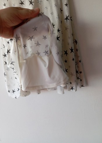 Gri Yıldız Desenli kız çocuk Elbisesi - Görsel 10