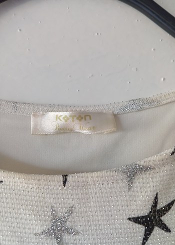 Gri Yıldız Desenli kız çocuk Elbisesi - Görsel 6