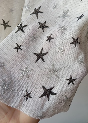 Gri Yıldız Desenli kız çocuk Elbisesi - Görsel 7