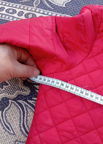 Kırmızı Kadın Kapitone Fermuarlı Ceket - Görsel 7